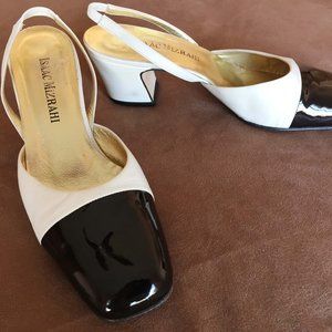 ISAAC MIZRAHI NY BLACK/WHITE SPECTATOR SLINGBACK